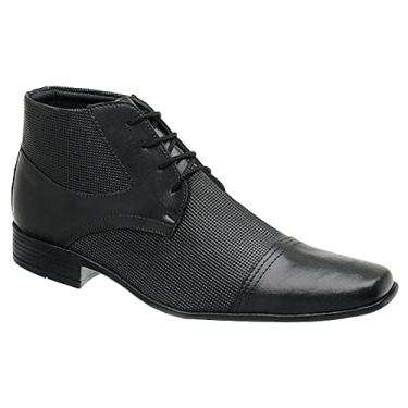 Imagem de Bota Social Masculina Esporte Fino em Napa com Cadarço Sanlorenzo 1081 Cor:Preto;Tamanho:42;Gênero:Masculino