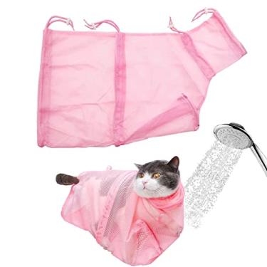 Imagem de Hlily Saco De Malha De Banho De Poliéster Multiuso Ajustável Para Tosa Para Gatos