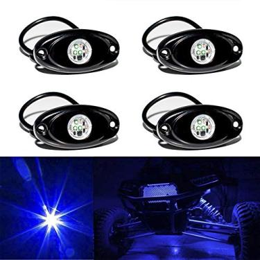 Imagem de Luzes de LED Rock 4PODS à prova d'água LED neon sob brilho para carro, caminhão, ATV, UTV, SUV, barco, off-road, iluminação sob o corpo do veículo (azul)