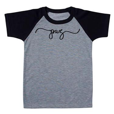 Imagem de Camiseta Infantil Raglan Escrita Paz
