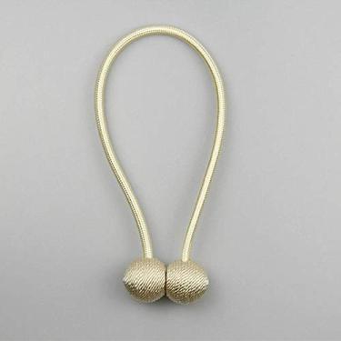 Imagem de Cortina de pérolas amarrar fivela de volta acessórios clipe suporte de gancho fivela de cortina magnética para decoração de casa, bege, 1 peça