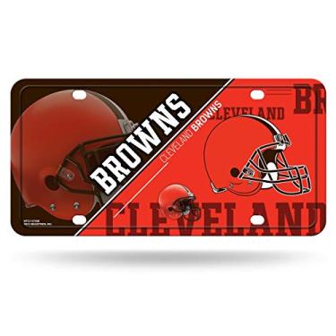Imagem de Placa de licença NFL Cleveland Browns unissex Cleveland Browns Metalcleveland Placa de licença Metal, cor do time, tamanho único