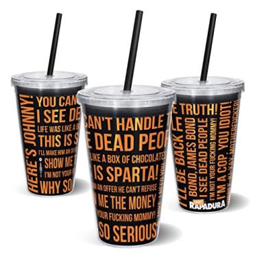 Imagem de Copo Canudo 600ml Cinema com Rapadura - Frases (Preto)