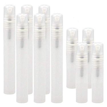 Imagem de Linwnil [10 peças/pacote] Tubo de plástico fosco vazio recarregável frascos de perfume spray para viagem e presente, mini caneta portátil (10 peças/pacote, 10 ml x 6 peças + 5 ml x 4 peças)
