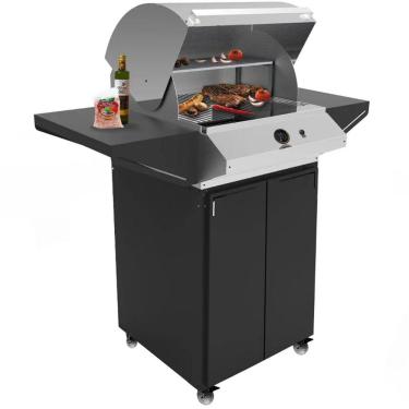 Imagem de Churrasqueira Americana a Gás com Grelha Dupla em Aço Inox  Acendimento Saro Preto