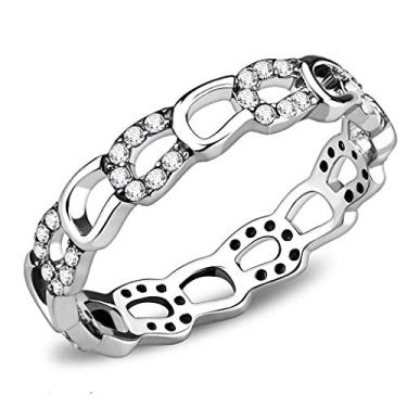 Imagem de Eternal Sparkles Anel feminino claro cravejado CZ ferradura equestre novidade declaração moda anel, Metal, Strass