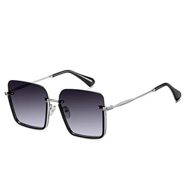 Imagem de Óculos de Sol Luxo Leve Óculos de Sol Quadrado Armação Grande Óculos de Sol Feminino Trend Óculos de Sol Viagem ao ar livre,1,tamanho único