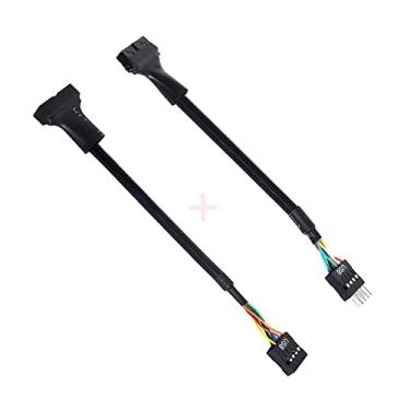 Imagem de Xiwai 2 peças USB 2.0 9 pinos para USB 3.0 20 pinos Cabeçalho fêmea reversível para placa-mãe