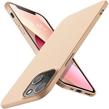 Imagem de Capa Capinha Para iPhone 13 Mini Tela 5.4 Case Acr�lica Fosca Ultra Fina Premium (Dourada)