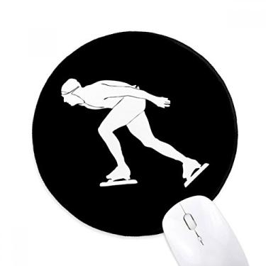 Imagem de Tapete de mouse preto de inverno para esboço de skate para escritório tapete redondo para computador