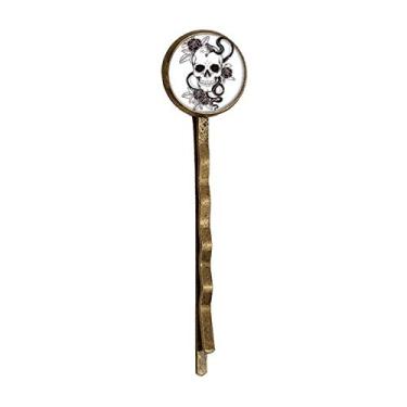 Imagem de Animal Skull Snake Sketch Pattern Retro Metal Hair Bobby Pin Headwear