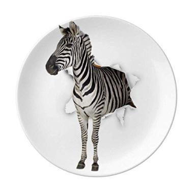Imagem de Prato decorativo de porcelana com estampa de animais afetados para quebrar