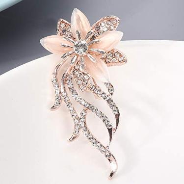 Imagem de Moda feminina liga flor elegante strass alfinete broche roupas decoração acessório de joias, 2,4 x 1,2 pol