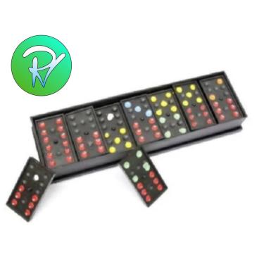 Jogo domino 28pcs colorido 7,5mm