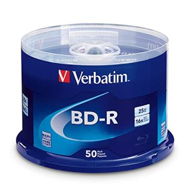 Imagem de Disco de mídia gravável Verbatim BD-R 25GB 6X Blu-ray, Na, 50pk Spindle
