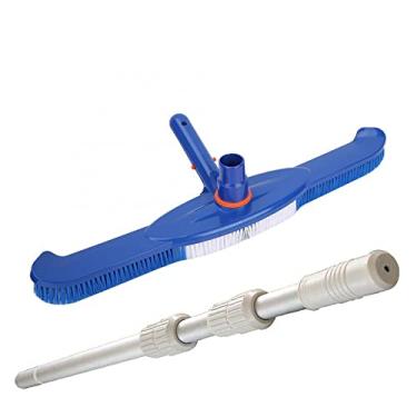 Imagem de Escova a vácuo para piscina em casa ferramenta de limpeza de lagos com alça escumadeira portátil para spa coleta de detritos de sujeira mais fácil de transportar, azul, 50,5 cm