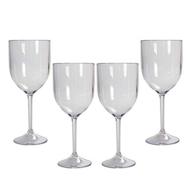 Imagem de 4 Taças Vinho Transparente Acrílico