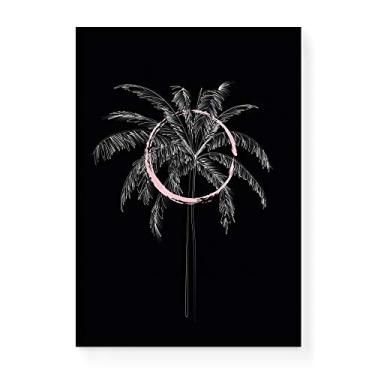 Imagem de Arte Maníacos Quadro Decorativo em Tela Canvas Coqueiro Centro Círculo - 23x16,25cm