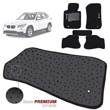 Imagem de Jogo de Tapete Carpete Tevic Pinado Bmw X1 2009 10 11 12 13 14 15 Impermeável Lavável Logo Bordado 5 Peças