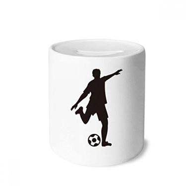 Imagem de DIYthinker Caixa de moedas de cerâmica com contorno de futebol americano, porta-moedas para presente