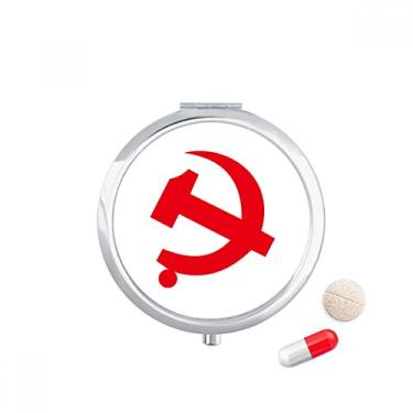Imagem de Porta-comprimidos com símbolo vermelho do comunista chinês, caixa de armazenamento de remédios