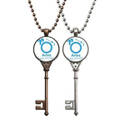 Imagem de OFFbb-USA Constellation Fate Birthday Celebration Colar Chaveiro Pingente Joias Decoração Casal