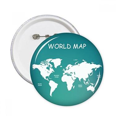 Imagem de Mapa-múndi Continente Distribuição Silhueta Pinos Redondos Emblema Decoração Roupas 5 peças Presente