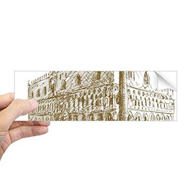 Imagem de DIYthinker Adesivo retangular de paisagem com desenho de marco de arquitetura, decalque de janela