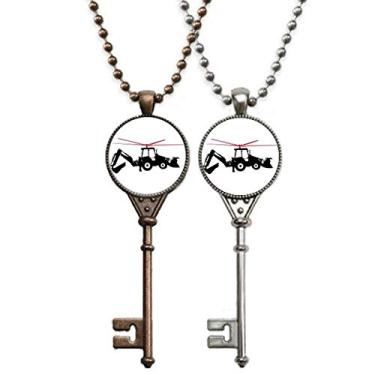 Imagem de OFFbb-USA Helicóptero Empilhadeira Chaveiro Escavadeira Colar Pingente Joias Decoração de Casal