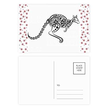 Imagem de Ilustração de esqueleto Canguru sabor Austrália Natal Flor Celebração Cartão Postal Cartão Bênção