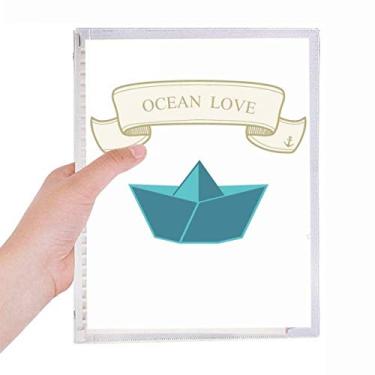 Imagem de Caderno de papel dobrável Ocean Love Sea Sailing Boat diário de folhas soltas recarregável