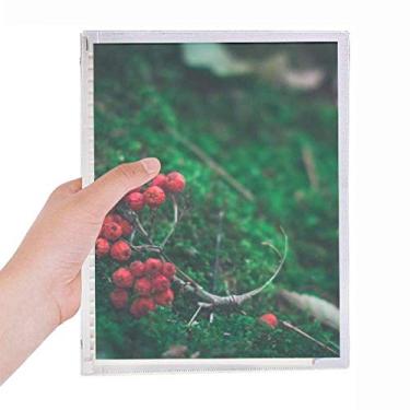 Imagem de Caderno de folhas soltas com estampa florestal de frutas vermelhas para diário recarregável