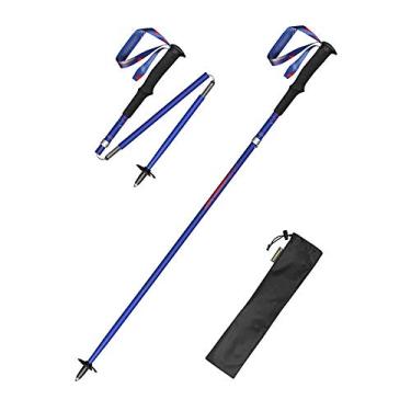 Imagem de Bastões de caminhada dobráveis e dobráveis de 99% fibra de carbono, pacote com 2 peças, forte, leve, bastões de caminhada para caminhadas, esqui, acampamento, caminhada, mochilão, snowshoeing