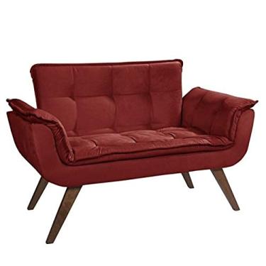 Imagem de Poltrona Namoradeira Perola Pe Palito Bordo - Moveis Aguias