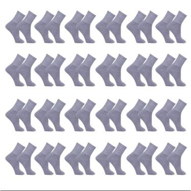 Imagem de Kit 24 Pares de Meia Adulto Masculina Esportiva Cano Alto Algodão Sport