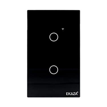 Imagem de EKAZA Interruptor Inteligente, Touch, Wifi+BLE, 2 botões, Preto, Compatível com Google home e Alexa -T207-2P