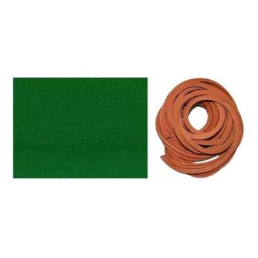 Imagem de Kit 2,3m Pano Tecido Verde + 6m Borracha L Mesas Sinuca Cor da estrutura:Verde-escuro