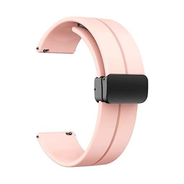 Imagem de Pulseira 22mm Silicone Fecho Magnetico Preto LTIMPORTS, compativel com Samsung Galaxy Watch 3 45mm - Galaxy Watch Lte 46mm Sm-R800 - Gear S3 Frontier - Amazfit GTR 2, 3 e 4 (Rose)