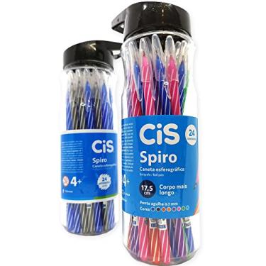 Imagem de 48 Canetas Spiro CiS Garrafa Sortida + Garrafa Azul e Preta