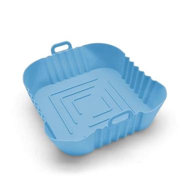 Imagem de Cesto Forro de Silicone Airfryer 21cm Protetor Antiaderente Cor:Azul