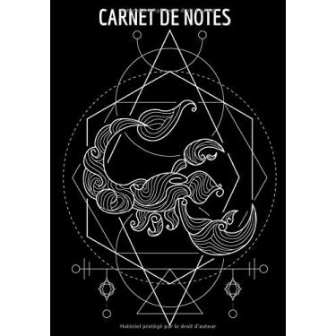 Imagem de Carnet de notes: Journal de bord astrologie, signe astrologique Scorpion, bloc-note quotidien signe du zodiaque, 100 pages Grand format. Design astre symbole, planificateur horoscope personnel.