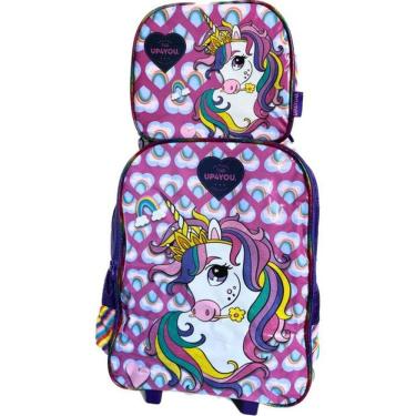 Imagem de Mochila E Lancheira Unicórnio Roxo Com Glitter - Luxcel