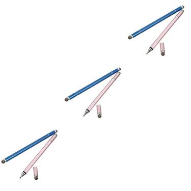 Imagem de HEMOTON 3 Conjuntos 2 Unidades 4 4 em 1 caneta laço de cachorro caneta stylus para tablet tablets de computador borracha caneta capacitiva caneta para celular maior otário Liga de alumínio