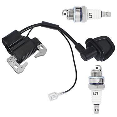 Imagem de YOFMOO Bobina de ignição com vela de ignição L7T compatível com 2 tempos 33cc 43cc 47cc 49cc 50cc Mini moto Dirt Pocket Bike Chopper Scooter Kids Quad ATV Minimoto