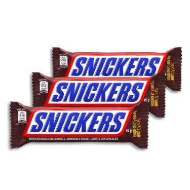 Imagem de Chocolate Snickers Individual Kit 3 Unidades De 45G - Mars