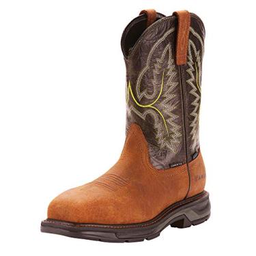 Imagem de Ariat Bota de trabalho masculina WorkHog XT bico quadrado largo impermeável bico carbono, Casca caída/floresta escura, 44