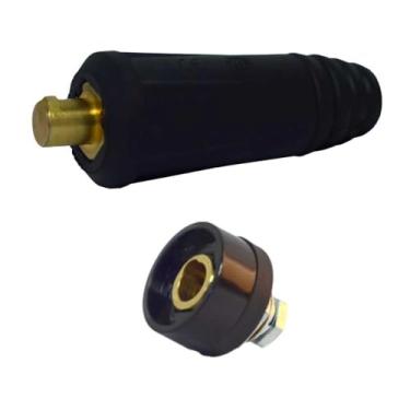 Imagem de Kit - 1 Conector Engate Rápido para Inversora de Solda 9mm Macho Para Cabo + 1 Conector Engate Rápido 9mm para Painel