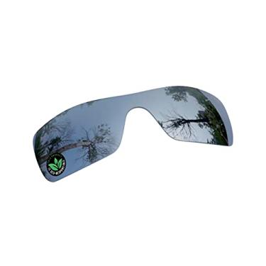 Imagem de Raydi Lentes de reposição de policarbonato para óculos de sol Oakley Batwolf OO9101 retangulares - Espelho de titânio prateado - Polarizado