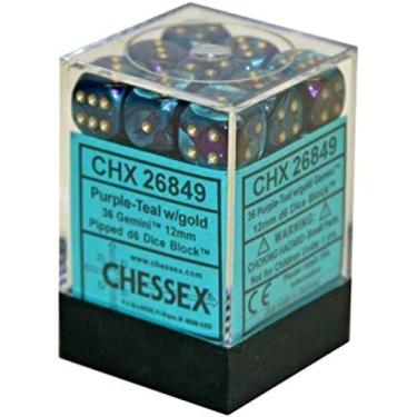 Imagem de Chessex CHX26849 Dados - Gemini: 36D6 Roxo/Azul/Dourado