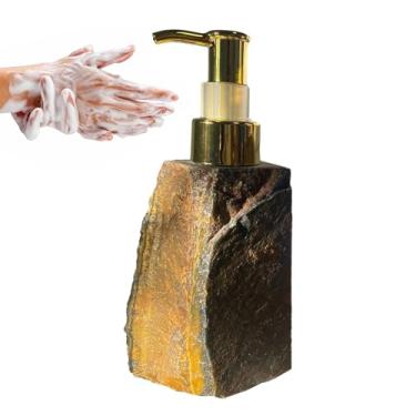 Imagem de Generic Garrafas recarregáveis ​​de para banheiro, dispensador de gel de banho - Distribuidor de shampoo para garrafa de chuveiro tipo prensa de pedra de cristal natural - Dispensadores de chuveiro de